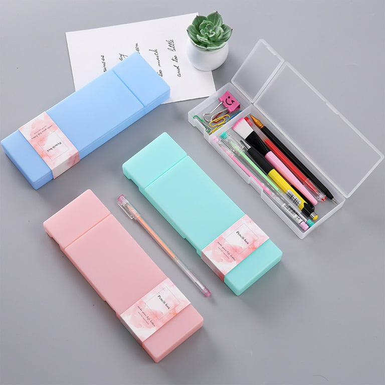 Prinxy Pencil Case for Kids, Pencil Case Aesthe-tic Portable Large-capacity Pure Color Personality Color Stationery Box Creative Candy Color Student