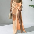 thumbnail image 6 of AGWOLF Cover Ups for Swimwear Women Beach Sarong Wrap Crochet Hollow Out Swimsuits Coverup for Women Summer Vacation Outfits Orange Free Size, 6 of 8