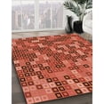thumbnail image 2 of Ahgly Company Indoor Square Patterned Bright Orange Area Rugs, 8' Square, 2 of 6
