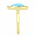 thumbnail image 5 of Gold Turquoise Womens Ring 316L Stainless Steel Anillo Color Oro Para Mujer Acero Inoxidable, 5 of 6