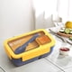 thumbnail image 3 of Fiambrera Portátil de Plástico con Hebilla de Cierre, Compartimento Doble con Compartimentos para Condimentos, Gran Capacidad para Comidas, Ideal para Picnics En La Oficina, Incluye Cuchara,, 3 of 4
