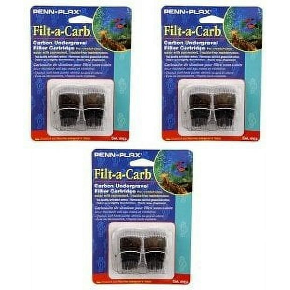 Penn Plax Filt-A-Carb for Multi-Pore and Undergravel E Filters- 6 Total (3 Packs with 2 per Pack)