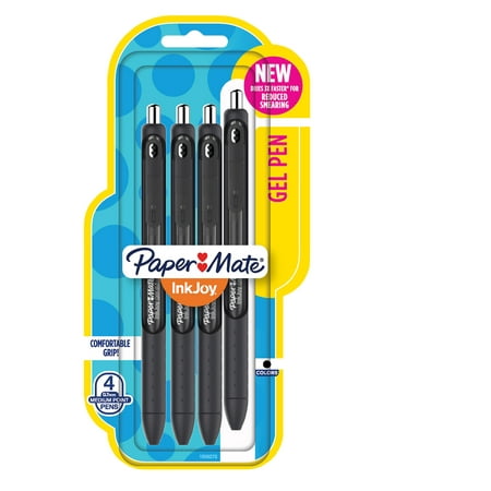 Paper Mate InkJoy Gel Pens Medium Point Black 4 (Best Pen And Paper Rpg)