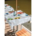 thumbnail image 2 of Outdoor Tablecloth with Umbrella Hole for Patio/Picnic/Party/Camping, Blue Childlike Fun Waterproof Table Cloth Square Cover Washable, Abstract Modern City Car Silhouette (60"x 60"), 2 of 8