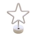 thumbnail image 1 of Lámpara LED de neón con forma de estrella, color blanco cálido, con Base, funciona con pilas, alimentada por USB, luces de decoración navideña para el hogar, 1 of 5