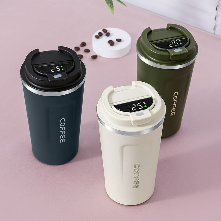 Smart Thermo Travel Coffee Mug Cup Thermal Stainless Steel with Lid Vacuum  Flask