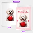 thumbnail image 2 of Happy Valentine's Day Bichon Frise Brings Love Heart 5x7in Folded Greeting Card Bichons Dog Lovers Gifts Idea Single Note Card with Envelope - 02028, 2 of 5