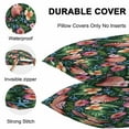 thumbnail image 6 of Outdoor Waterproof Pillow Covers Pack of 2, Summer Tropical Flowers Shells Starfish Black Background Decorative Throw Pillowcases Cushion Covers for Garden Patio Tent Sofa Couch, 20x20 inch, 6 of 8
