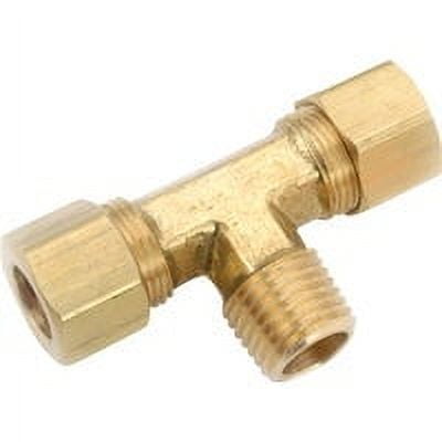 Anderson Metals Corp. Compression Brass Tee - Mpt Tee - 5 Piece, 1/4" C x 1/4" MPT
