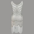 thumbnail image 2 of YYDGH Plus Size 1920s Vintage Fringed Sequin Beaded Tassels Hem Flapper Dress for Women Cocktail Party Dresses White L, 2 of 4