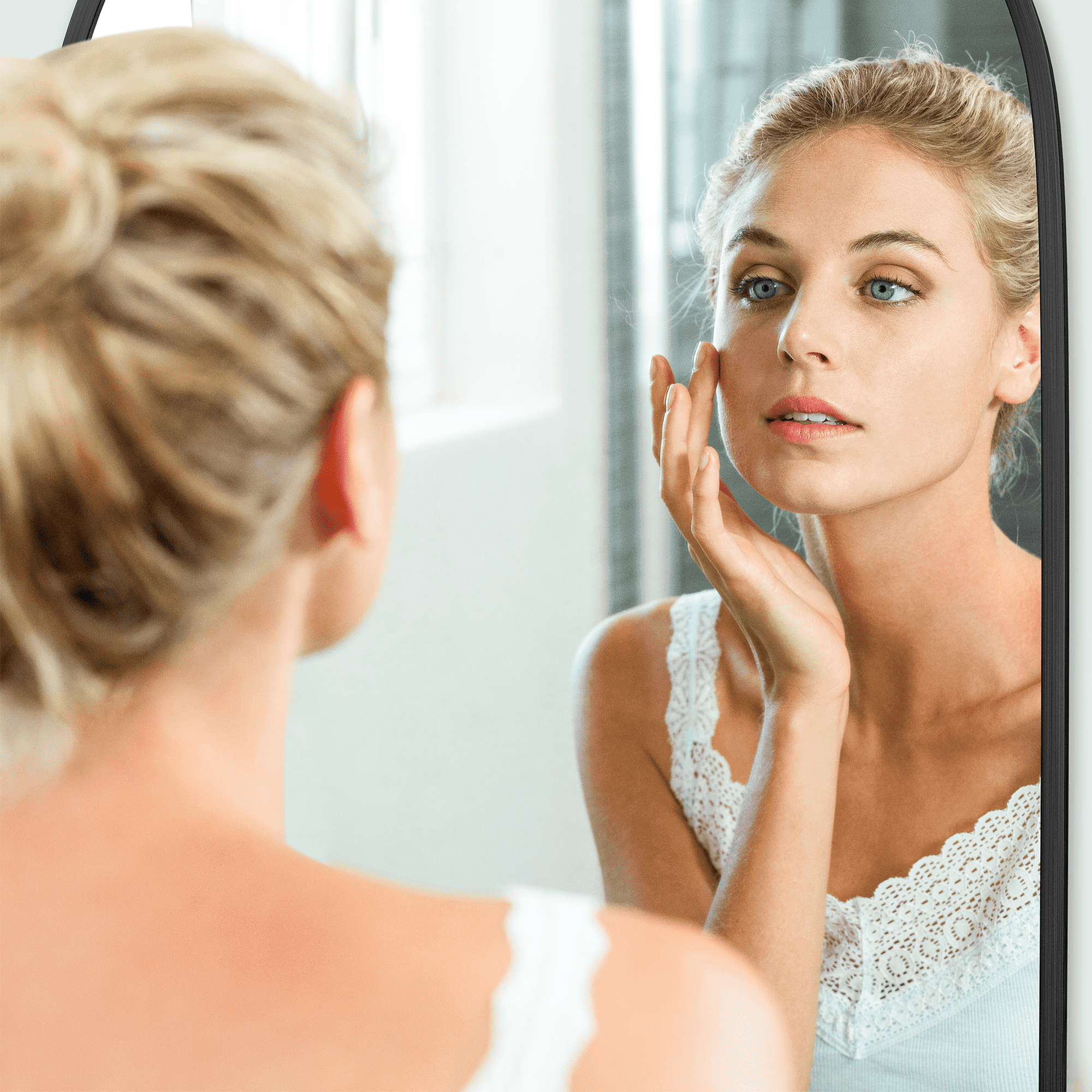 MAYEERTY 36x24 Wall Mounted Vanity Mirror Modern Bathroom Vanity Mirror for Bedroom
