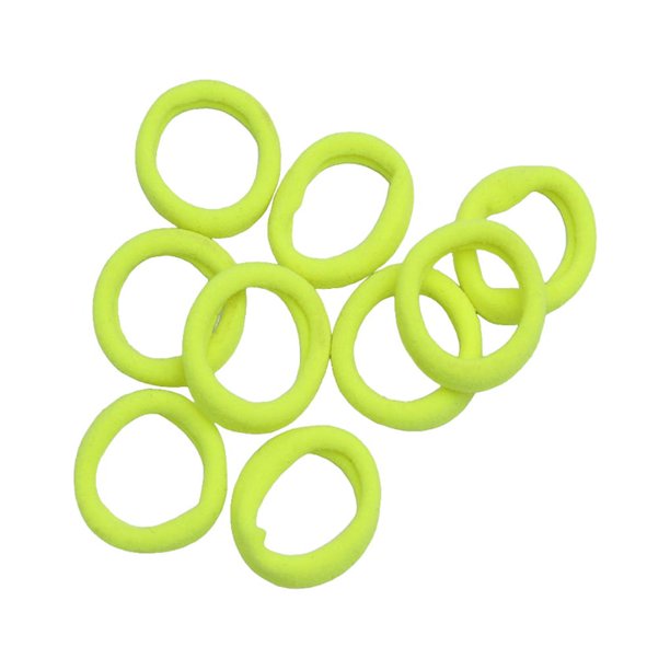 Qarigey 20 piezas de banda para el cabello estilo preppy decorativa sin enganches coleta titular pelos cuerda Bobbles Scrunchie para mujeres Accesorio para el cabello Amarillo fluorescente