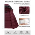 thumbnail image 4 of Wantdo Women's Plus Size Coat Insulated Puffer Jacket Warm Thicken Quilted Winter Parka Jacket Wine Red 3XL, 4 of 9