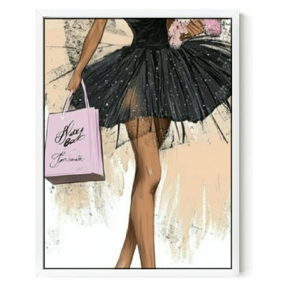 NIJIAN Fashion Wall Art Prints Pink Makeup Perfume Lipstick Artwork Pictures Canvas Posters Girls Room Decor for Bedroom (FRAMED)