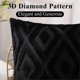 thumbnail image 2 of Soft faux fur pillowcase 22x22 plush short wool velvet decorative pillowcase - living room sofa pillowcase set of 2 pieces - black, 2 of 3