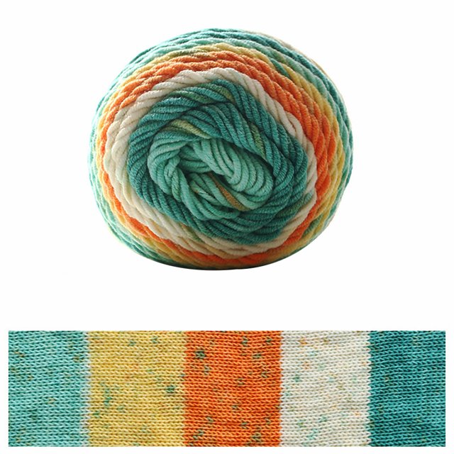 Toystoory Segmento de hilo de algodón arcoíris de 115g teñido 5 hebras de hilo de algodón de leche DIY tejido a mano sofá cojín almohada hilo Tela de costura y artesanía Mar azul de Sangtian Toystoory HA001410-08