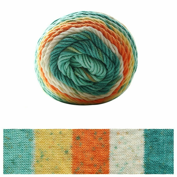 Toystoory Segmento de hilo de algodón arcoíris de 115g teñido 5 hebras de hilo de algodón de leche DIY tejido a mano sofá cojín almohada hilo Tela de costura y artesanía Mar azul de Sangtian Toystoory HA001410-08