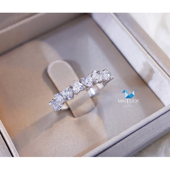 Cubic Zirconia / Sterling Silver 925 Ring / Rhodium plated Nickel-Free / MadDuckJewels RG2010 / Thailand Jewelry