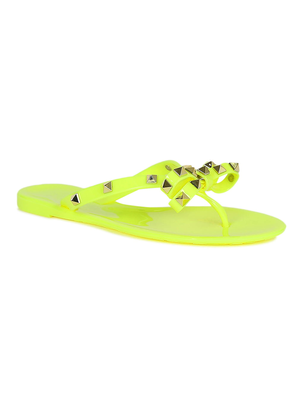 jelly thong sandals with bow