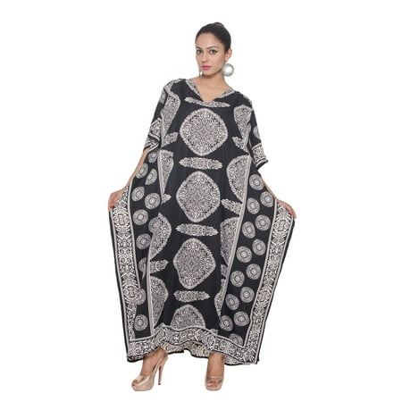 - Black and White Kaftan Dresses for Women Beach Caftans Long Women Caftan Dress Long Maxi Paisley Summer Plus Size Gown