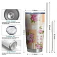 thumbnail image 6 of 20 Oz Pioneer Flower Coffee Tumbler Double Wall Insulated Stainless Steel Water Bottle | Metal Reusable Thermoses Flask with Cup Cap | Leak & Sweat Proof with Anti-Dust Lid, 6 of 7