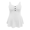 thumbnail image 5 of XIAONU Women Button Cami Tank Top Sleeveless Ruched Flared Hem Casual Blouse, 5 of 5