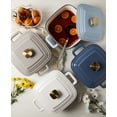 thumbnail image 6 of Smith & Clark 4 Quart Enameled Cast Iron Square Dutch Oven Pot with Lid for Baking Cooking, White, 6 of 22