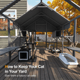 thumbnail image 7 of TIMHAKA 97" Outdoor Large Cat Enclosure, Wooden Cat Catio w/ 7 Platforms, 2 Resting Boxes & Weatherproof Cover for Multiple Pets, 7 of 7