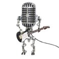 thumbnail image 2 of Vintage Microphone Guitar Robot Lamp Metal Night Light Desktop Ornament, 2 of 2
