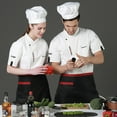 thumbnail image 7 of Chef Shirt Men Hotel Restaurant Work Shirt Uniform Unisex Chef Jacket Long Sleeve Kitchen with Distinctive Red Buttons for Hotel Restaurant Staff,White,M, 7 of 7