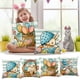 thumbnail image 1 of Fundas de almohada, funda de almohada, fundas de almohada decorativas, 4 piezas, funda de almohada con estampado de Pascua, funda de cojín de lino para sofá, decoración del hogar, funda de cojín famil, 1 of 9