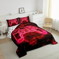 thumbnail image 3 of Manfei Gamepad Game Lovers Bedding Comforter Set,Abstract Geometric Twin Comforter Sets,Red Black Bedding Set For Boys Kids,Ultra Soft Home Decor Reversible,2-Piece, 3 of 8
