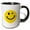 Black/White, variant on 3drose, Winking Smiling Face - Yellow Happy - Flirty - Cheeky - Cute Fun Cartoon, 15oz Two-tone Black Mug