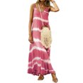 thumbnail image 4 of Robe Maxi à Col en V Vêtements d'Été à Rayures Sans Manches Ample Grande Taille Robe Robe, Rose, P, 4 of 5
