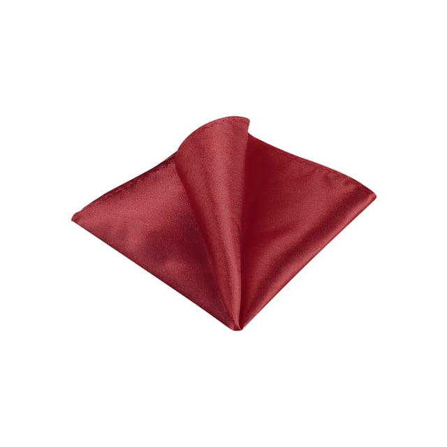 INSPIRE CHIC Men's Pocket Square Solid Color Handkerchiefs Self-folded For Wedding Party Wine red One Size