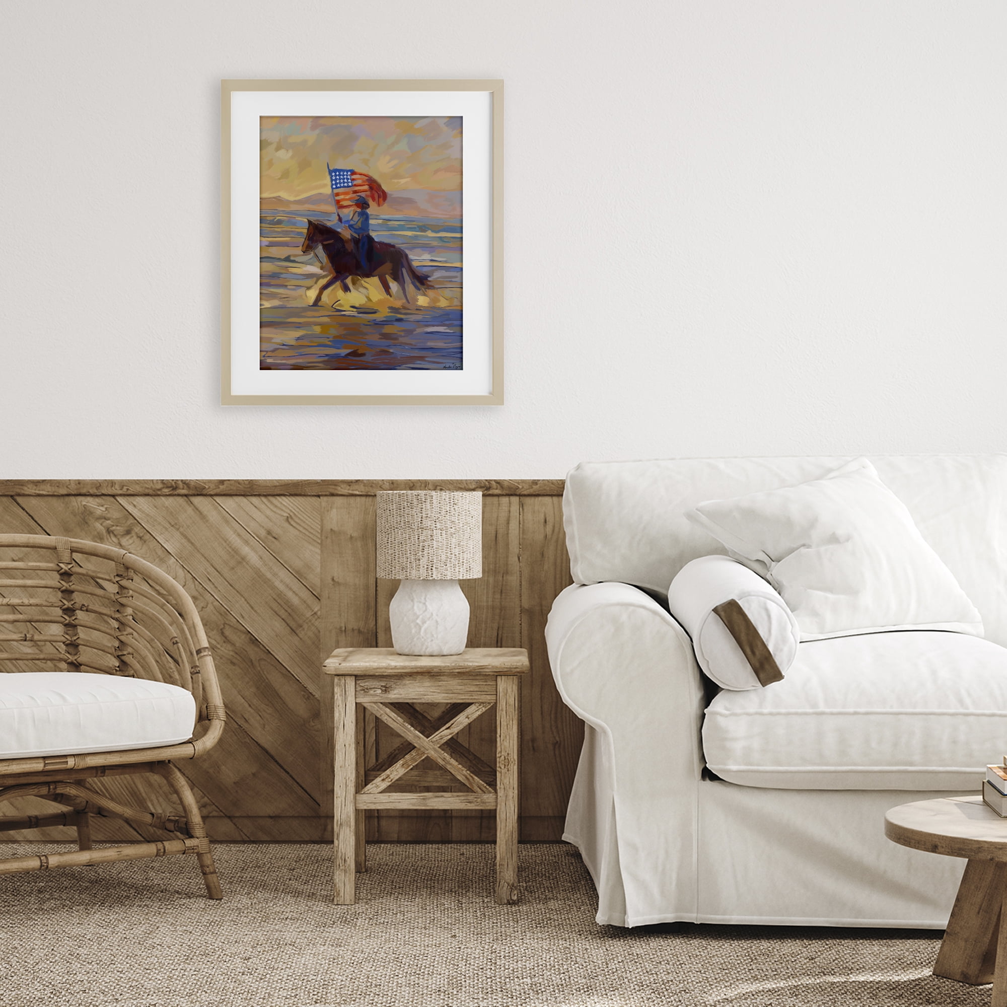 Stupell Industries American Cowgirl Abstraction Birch Framed Print Under Glass, design by Amelia Noyes