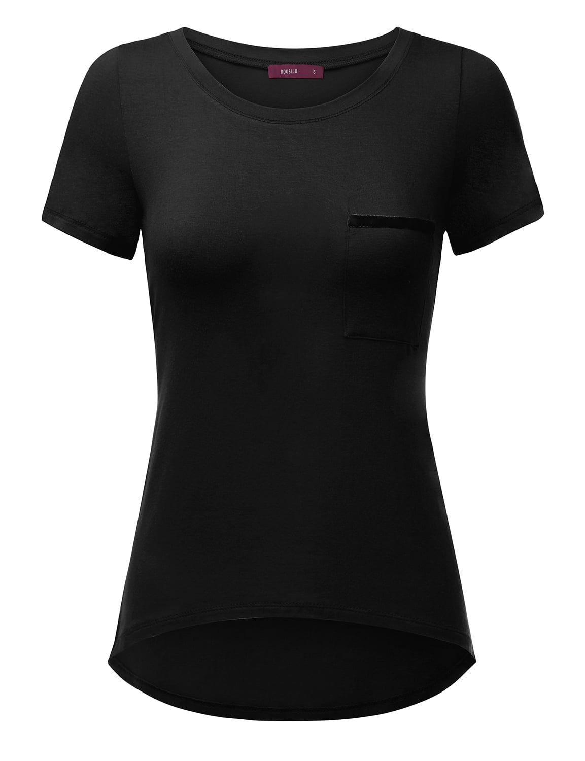 Doublju - Doublju Womens Short Sleeve Crewneck Rayon High Low T-Shirt ...
