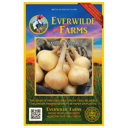 Everwilde Farms - 500 Walla Walla Onion Seeds - Gold Vault Jumbo Bulk Seed