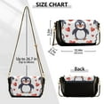 thumbnail image 3 of Leather Clamshell Crossbody Bag 10.4x5.5x3.7Inch Women's Crossbody Handbags Shoulder Purse Bank Card Bag Cash Bag Key Bag Love Penguin, 3 of 7