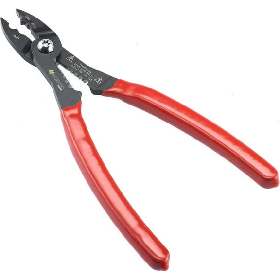 NEIKO 02037A Compact Wire Stripper | 4-in-1 Multipurpose Electricians Pliers | Wire Crimper, Cutter and Gripper | 12-20 AWG Wire Service Tool | Crimps Insulated & Non-Insulated | Electrical Stripping