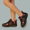 thumbnail image 2 of Ticikt Girls Lightweight Mesh Sneakers with Heart Print Breathable for School & Casual Wear,Black, 2 of 9