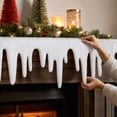 thumbnail image 5 of Christmas Fireplace Mantel Scarf, 120 X 36 Cm Faux Snow Icicle Ruffled Mantel Cover Winter Holiday Decor Xmas Fireplace for Cozy Home, 5 of 7
