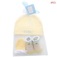 thumbnail image 4 of Conjunto de gorros, manoplas y calcetines para recién nacidos, gorro para niños y niñas de 0 a 6 meses, color azul, 4 of 5
