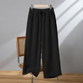 thumbnail image 2 of Jerdar Women's Lightweight Linen Capri Pants Summer Wide Leg Pocket Drawstring Elastic Waist Pants XXXL, 2 of 5