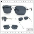 thumbnail image 2 of Hipster Hustler Pop Color Plastic Flat Top Racer Fashion Sunglasses Grey - Black, 2 of 8