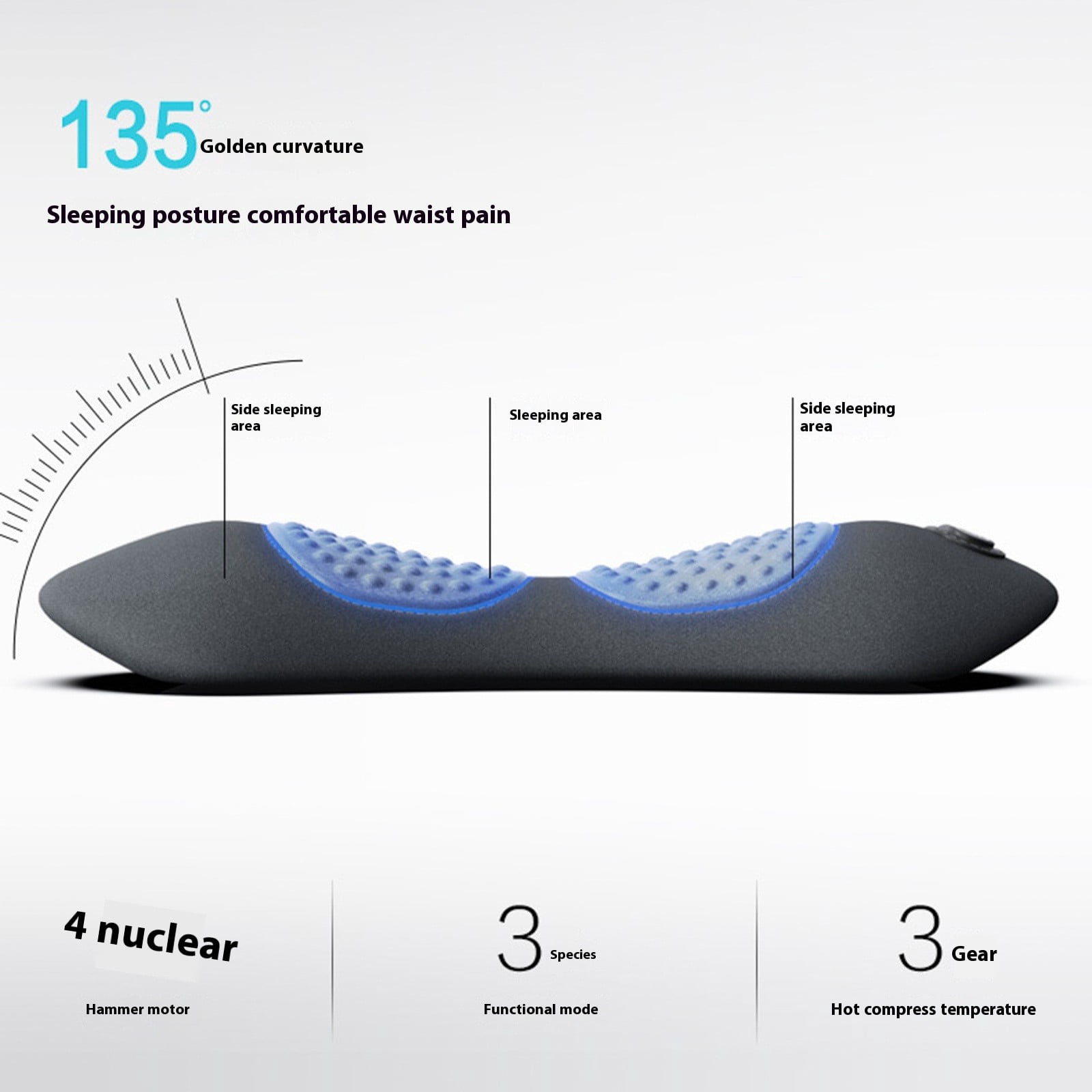 3-in-1 Back Massager, Spine Triple Fusion Back Massager,3 in 1 Massagers with Traction Lifting and Vibration Massage and Heat,Suitable for Neck, Shoulders, Unisex