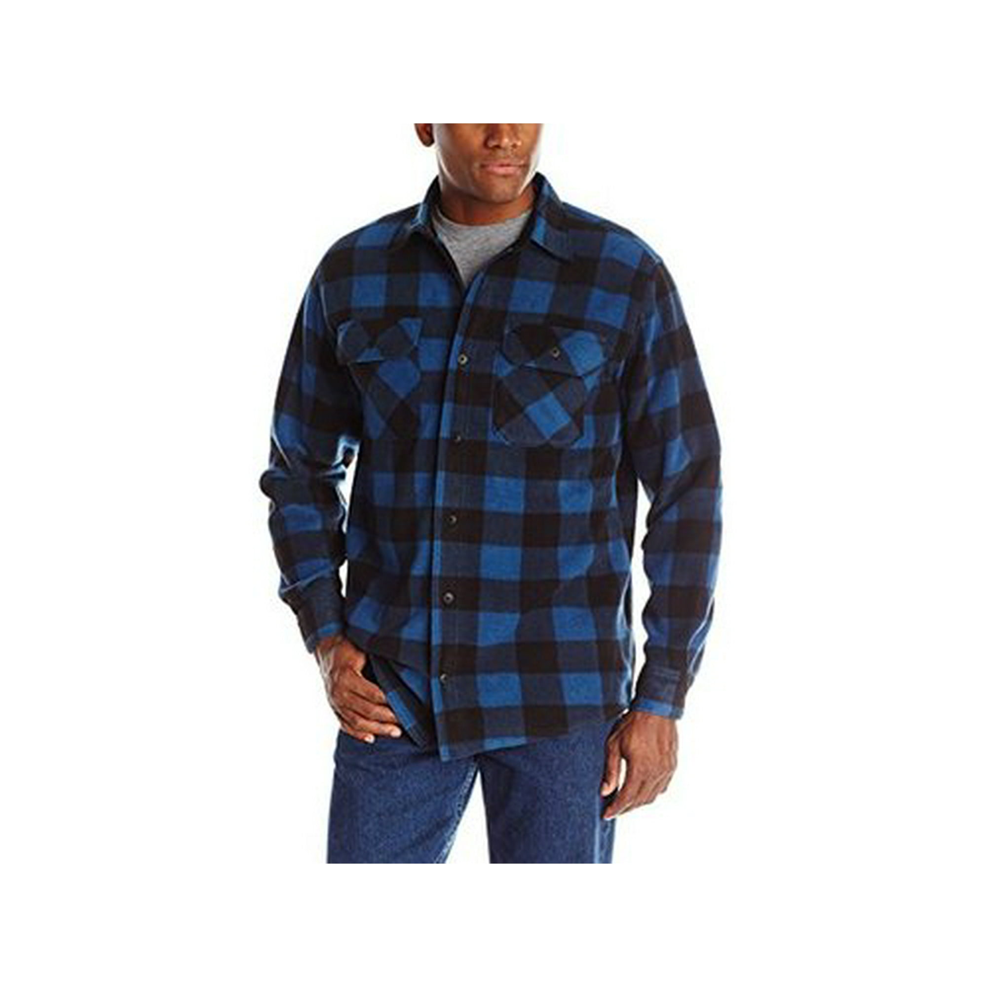 Wrangler Authentics Men's Long Sleeve Plaid Fleece Shirt