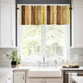 thumbnail image 2 of Hokiten Rod Pocket Curtain Valance, Farmhouse Yellow Brown Farmhouse Window Valance for Living Room, Bedroom, Kitchen Retro Vintage Wood 60"W x 18"L, 2 of 8