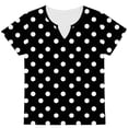 thumbnail image 6 of Olyvenn Womens Tops Polka Dot T Shirts Short Sleeve V Neck Summer Casual Loose Basic Tee Shirt Trendy Fashion Tee Clothes Black L, 6 of 6