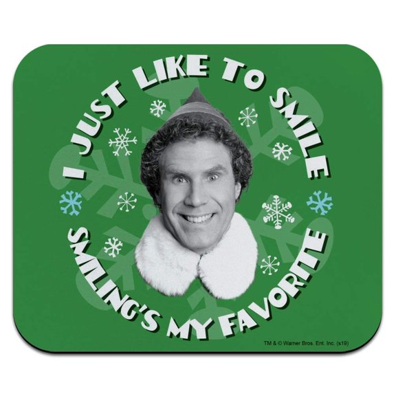 Elf Movie I Just Like to Smile Low Profile Thin Mouse Pad Mousepad